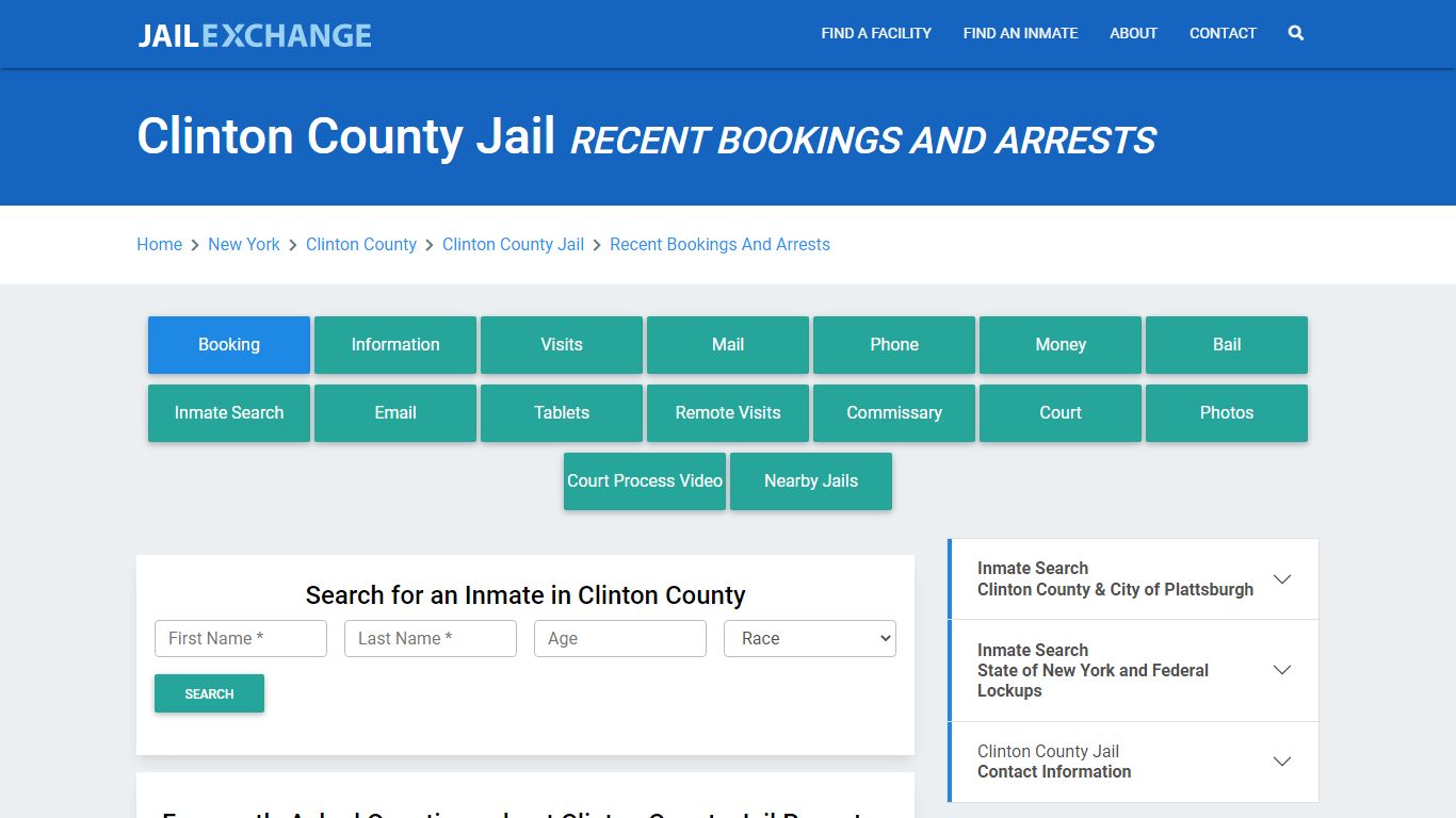 Clinton County Jail Recent Bookings And Arrests - Jail Exchange